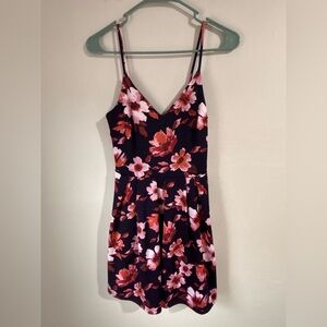Soprano Navy Dress with Pink & Coral Floral Print